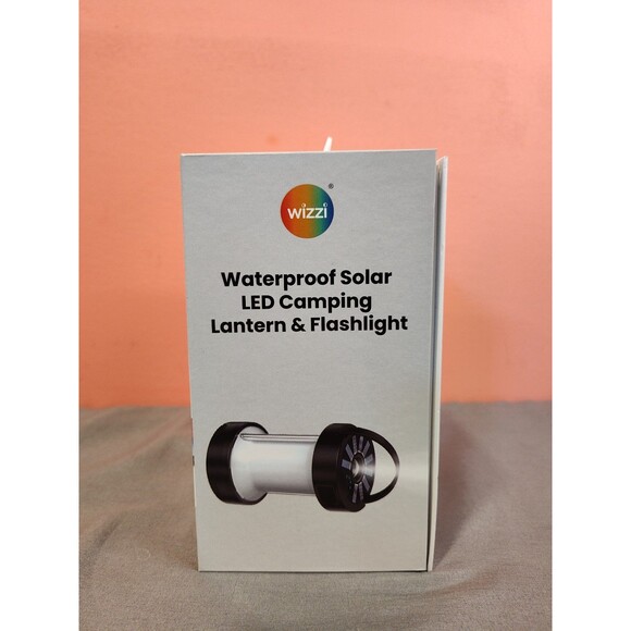 Wizzi Waterproof Solar LED Camping Lantern & Flashlight Black - Picture 2 of 5